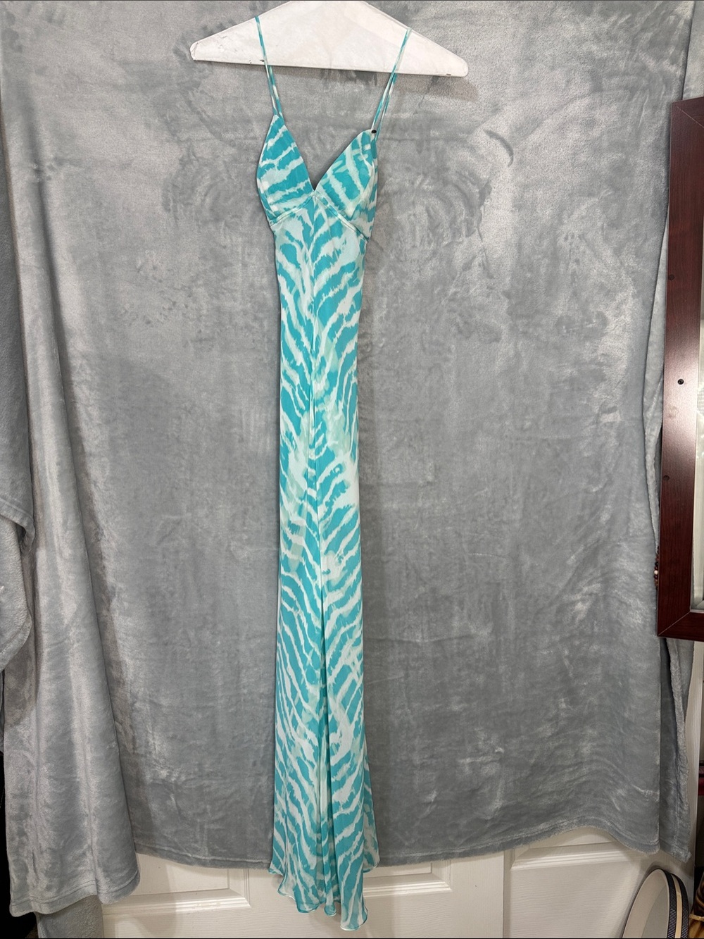 Guess Aqua and White Maxi Dress
